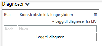 Diagnose fra journalen